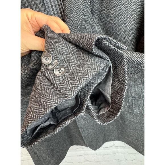 JOSEPH ABBOUD gray herringbone wool blend mens suit jacket blazer 2XLT NWT - Picture 6 of 14